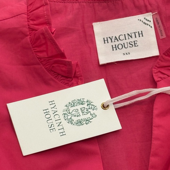 Hyacinth House Leigh Blouse Watermelon Pink Ruffle XXS NWT - Picture 7 of 9